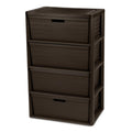 Brown 4 Drawer Plastic Storage Organizer T596