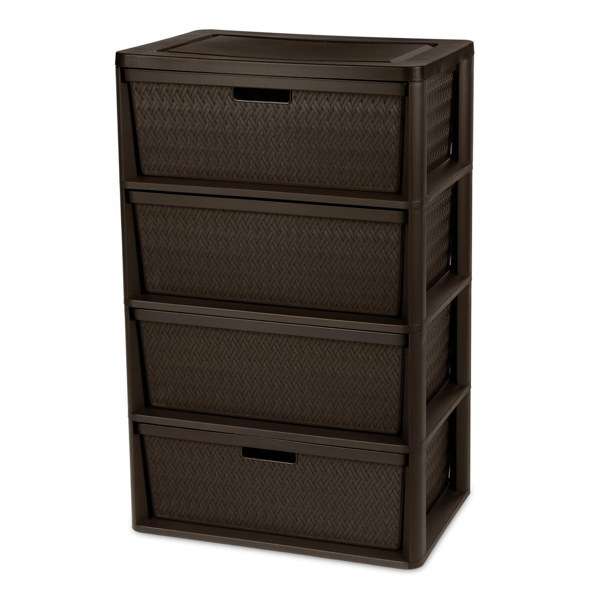 Brown 4 Drawer Plastic Storage Organizer T596