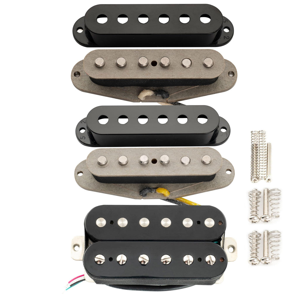 Alnico 5 Staggered Guitar Pickups Set Black T953