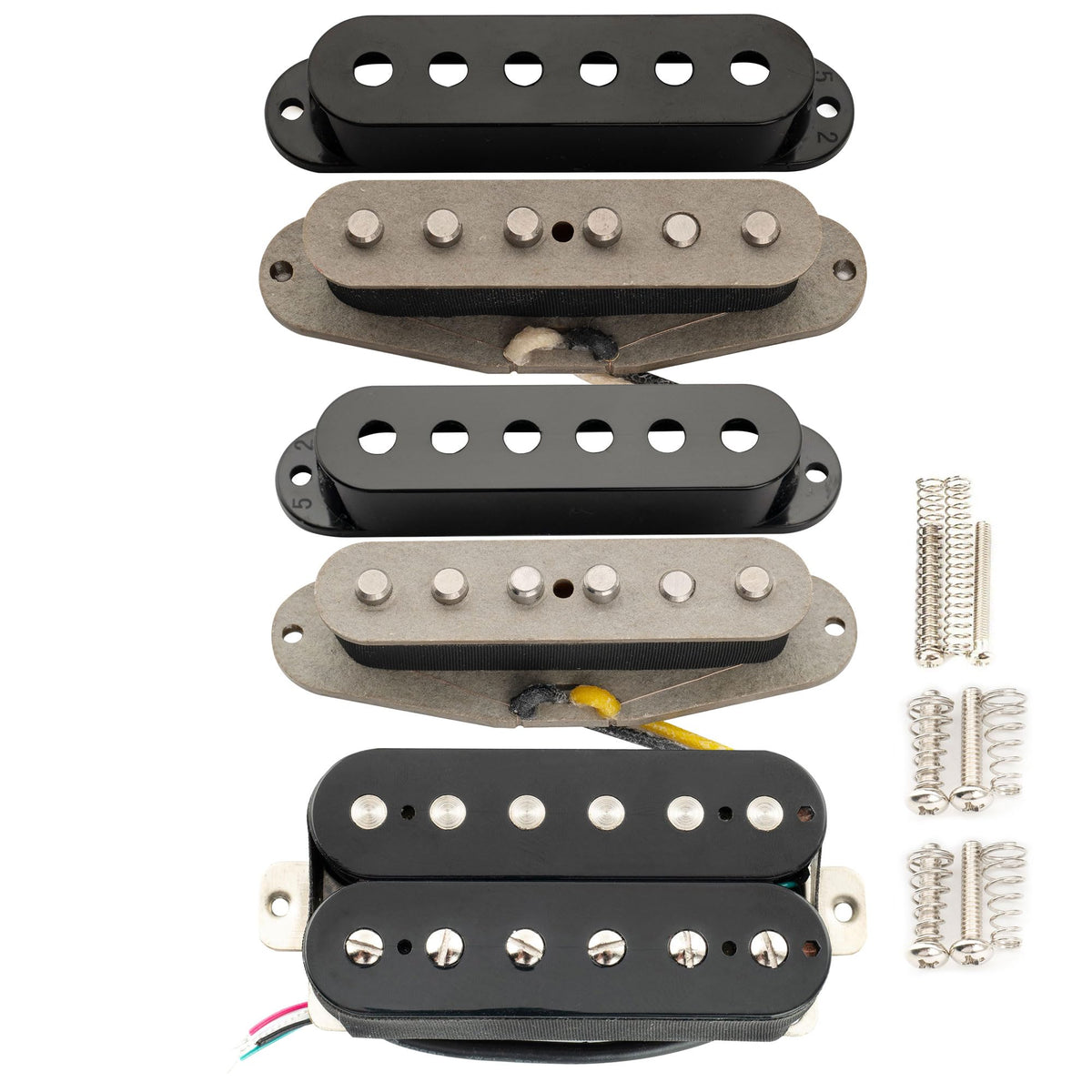 Alnico 5 Staggered Guitar Pickups Set Black T953