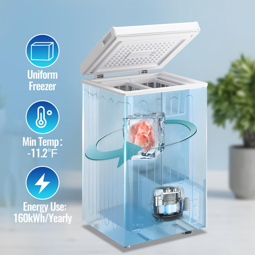 2.2 Cu. Ft. White Chest Freezer with Removable Basket I7385