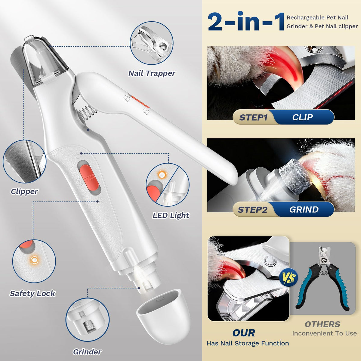 2-in-1 Dog & Cat Nail Clippers and Grinder G331340