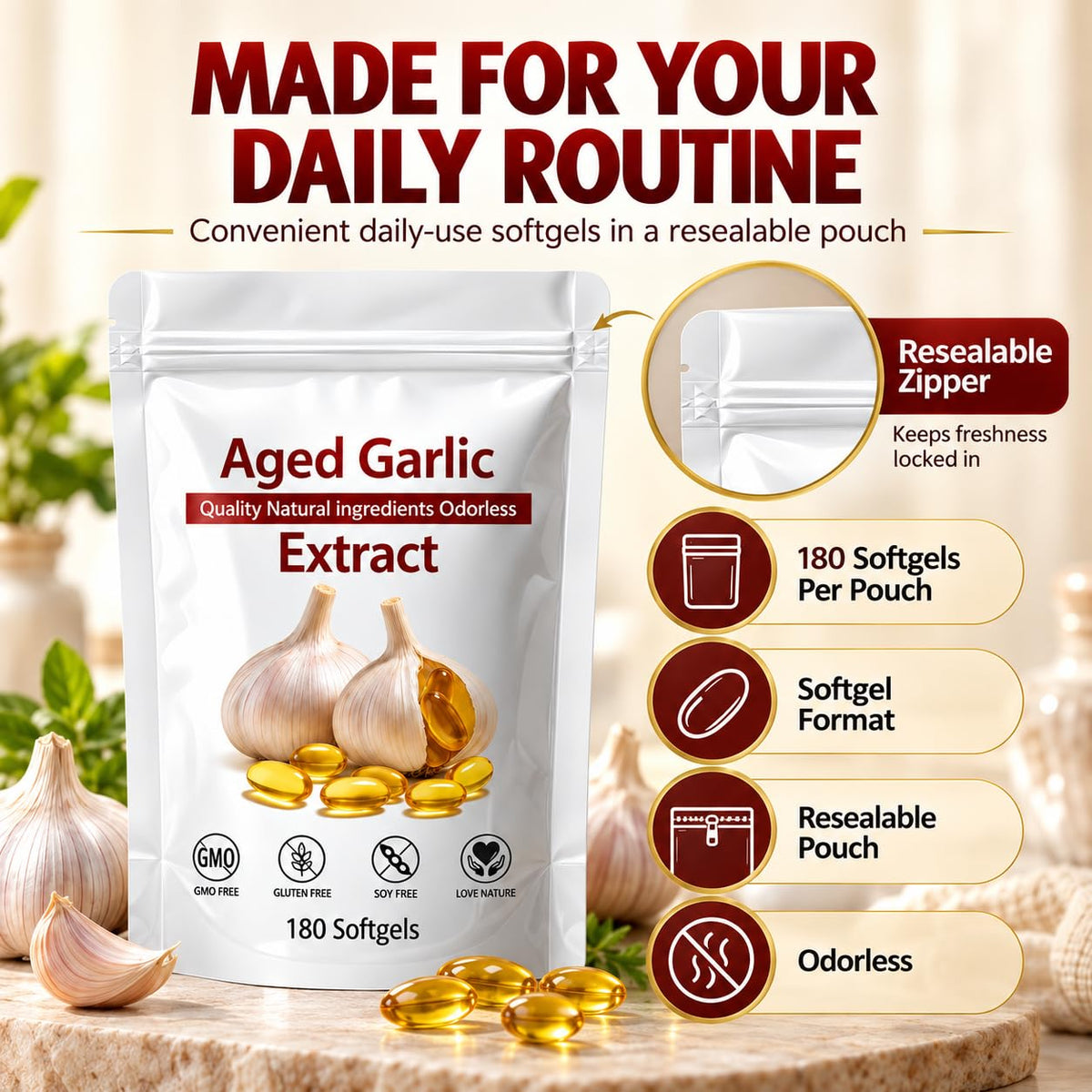 Aged Garlic Extract 180 Softgels Y813815