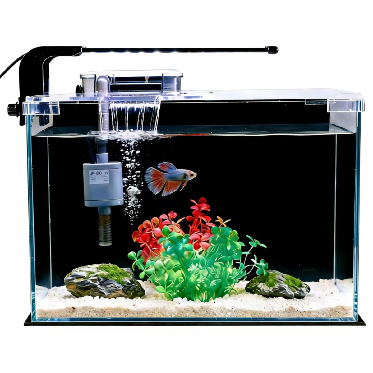2.5 Gallon Betta Fish Tank with Filter Light and Lid U43293
