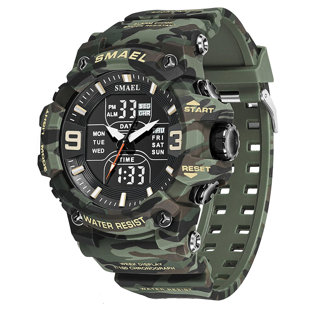 Men Tactical Analog Digital Sport Watch 50M LED S63066
