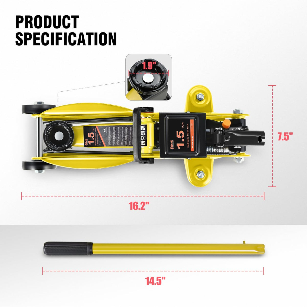 1.5 Ton Hydraulic Trolley Floor Jack S80851