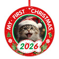 Personalized Picture Frame Cat's First Christmas Ornament 2026 P577