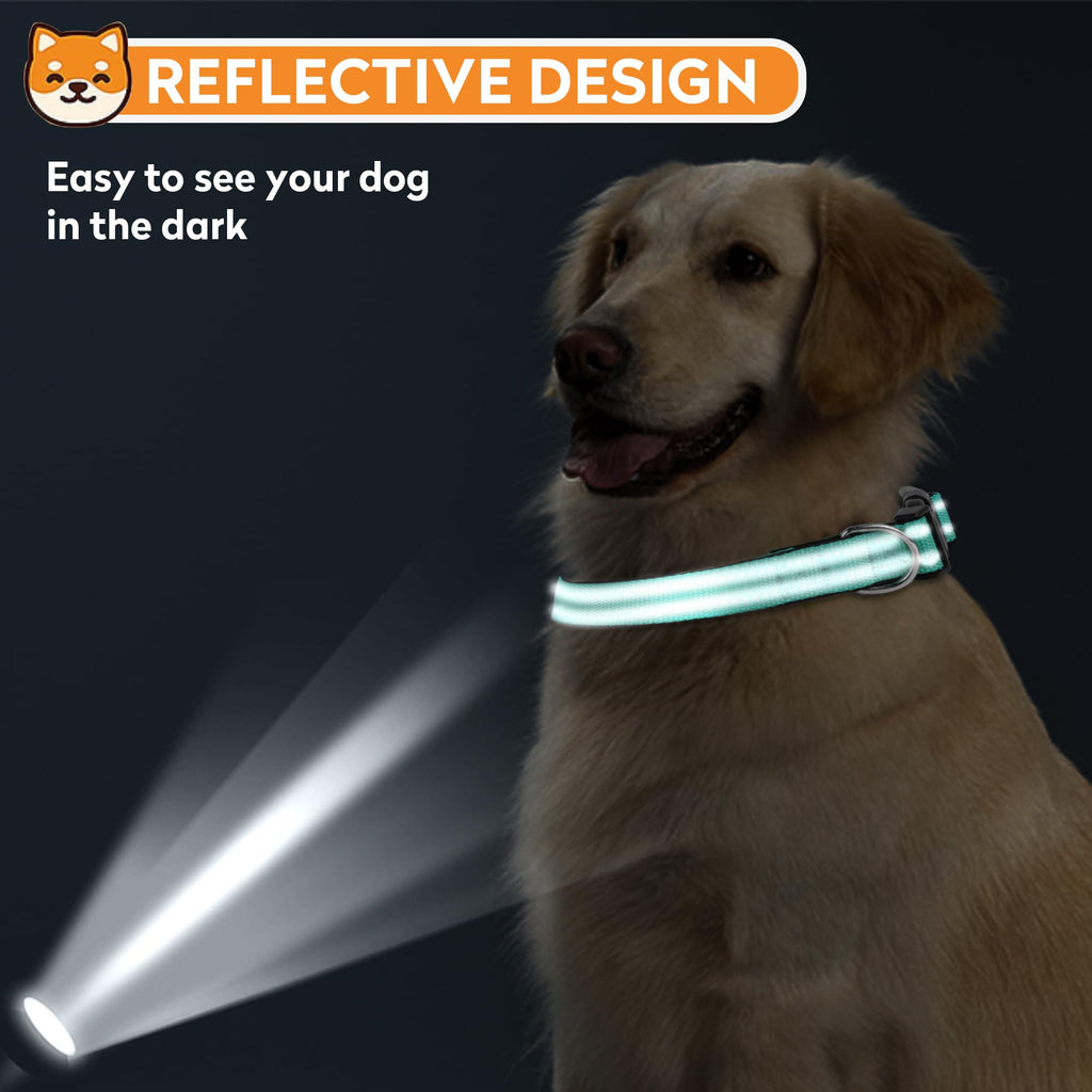 Reflective Adjustable Soft Neoprene Padded Dog Collar P63794