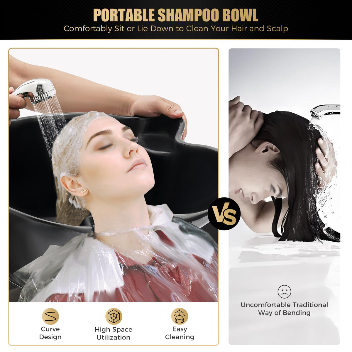 Portable Shampoo Bowl with Electric Pump & 2 Buckets H970565