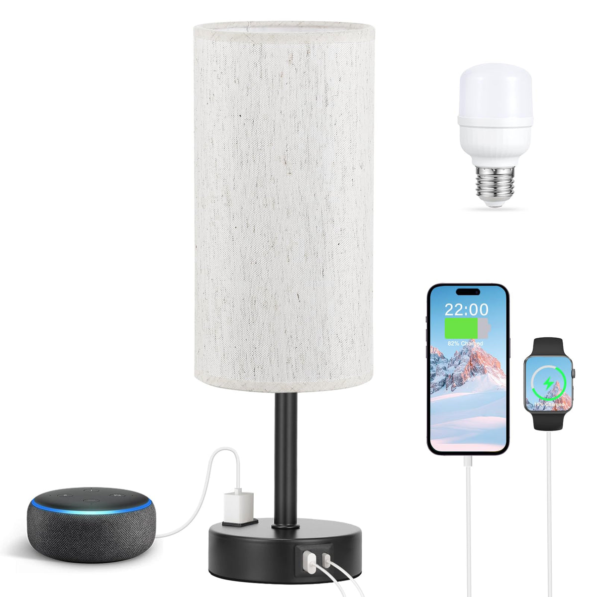 Turquoise Dimmable Touch Bedside Table Lamp N389907