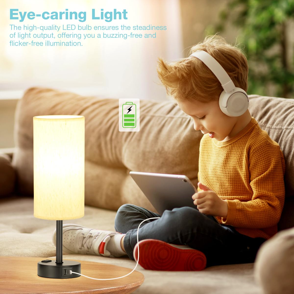 Turquoise Dimmable Touch Bedside Table Lamp N389907