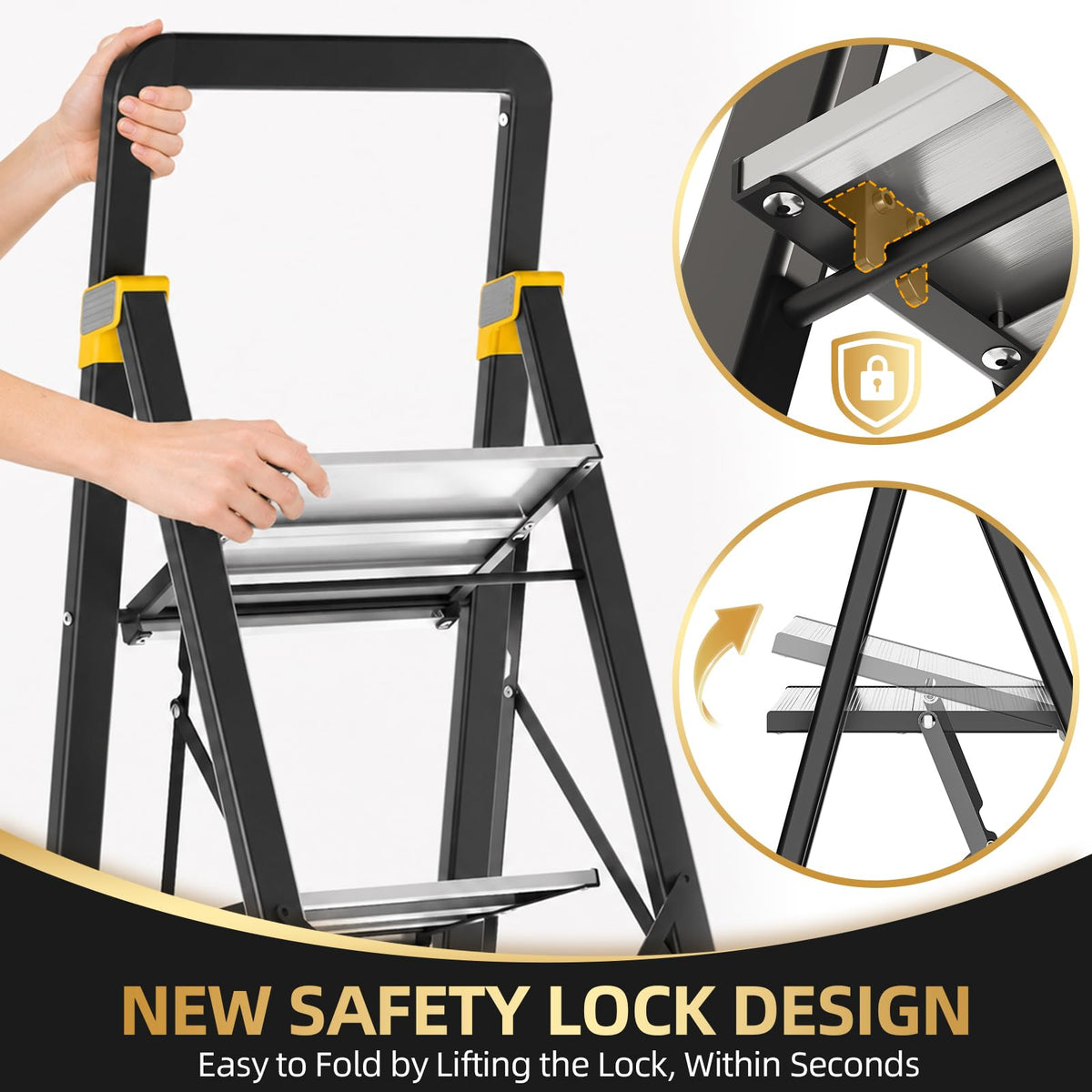 2 Step Ladder Lightweight Aluminum Folding Step Stool B511931