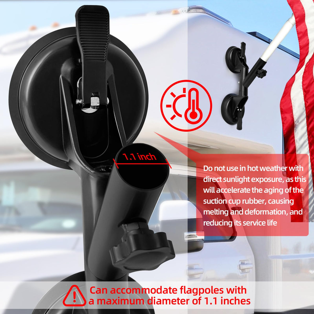 Suction Cup Flag Pole Mount V148186