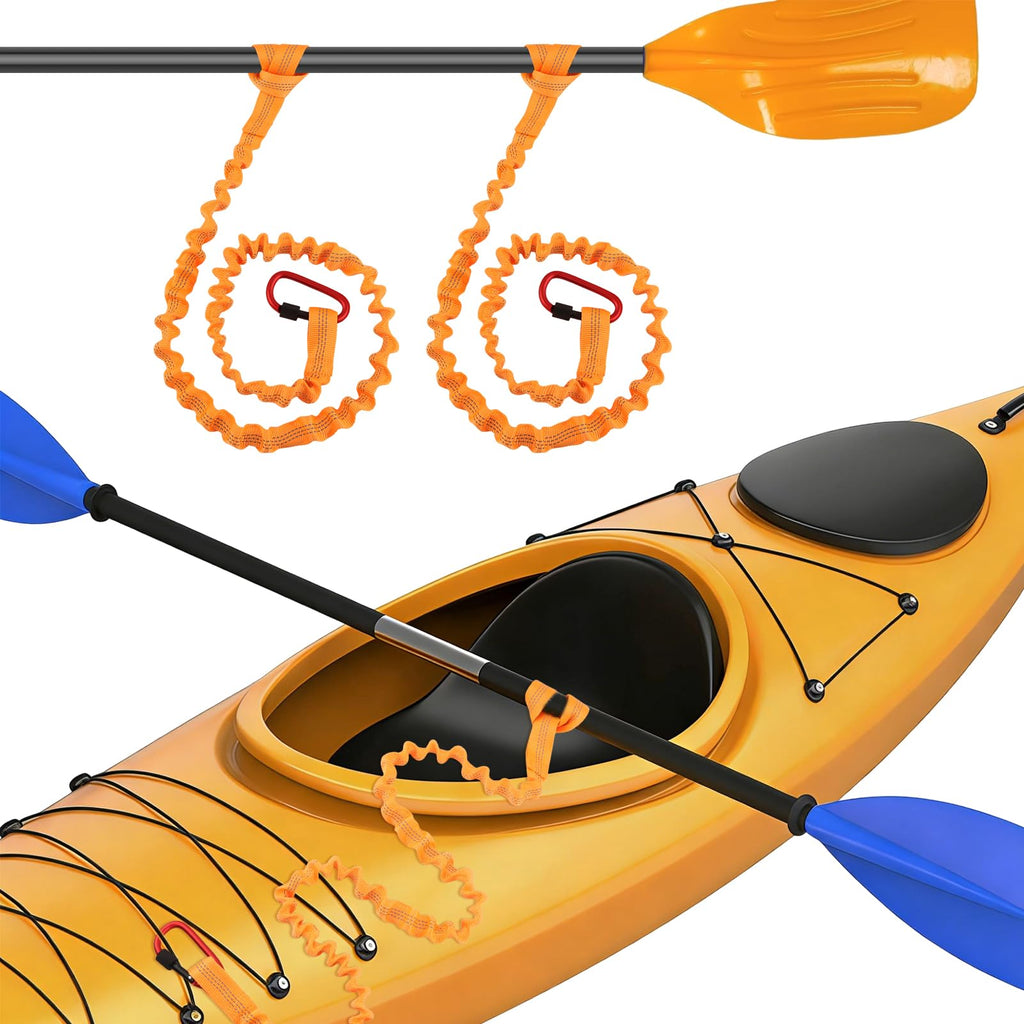 Stretchable Kayak Paddle Leash with Locking Carabiner X1753