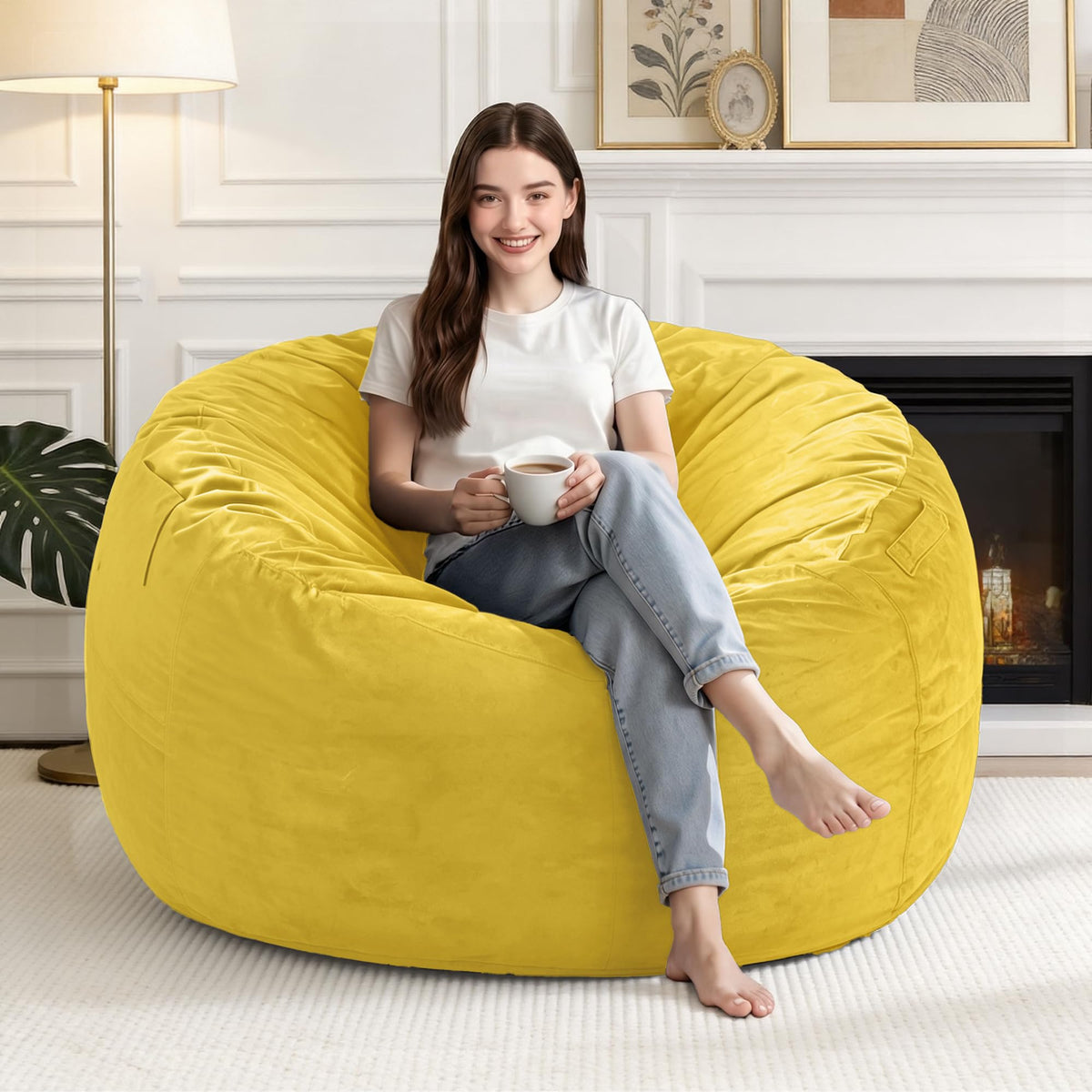 3FT Bean Bag Chair with Washable Cover U45095
