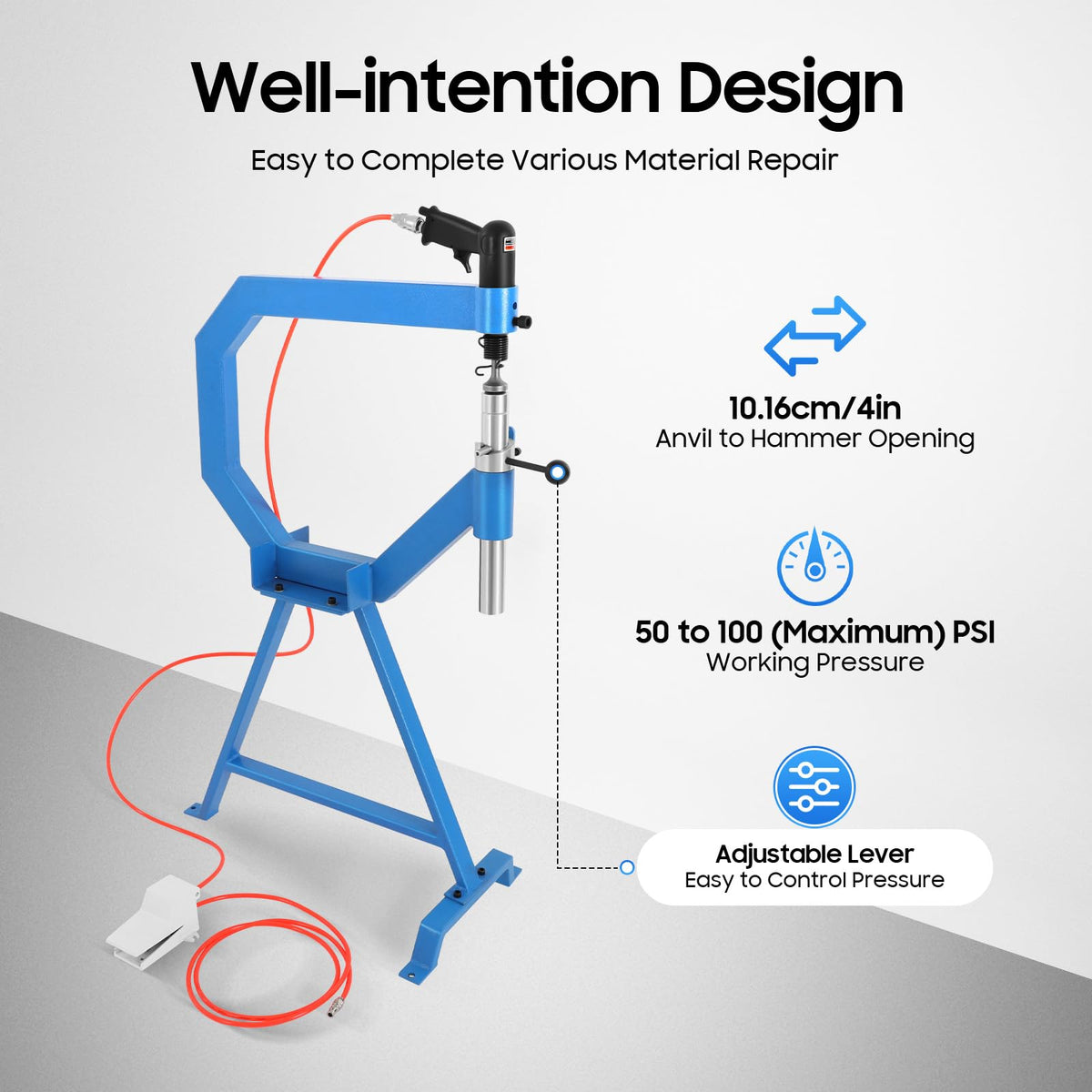 Pneumatic Planishing Hammer with Foot Pedal & Stand G7519
