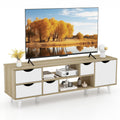White TV Stand with 4 Drawers and 2 Open Shelves X7513