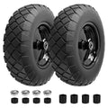 16" Flat Free Solid Rubber Wheelbarrow Wheels, 2 Pack U456878