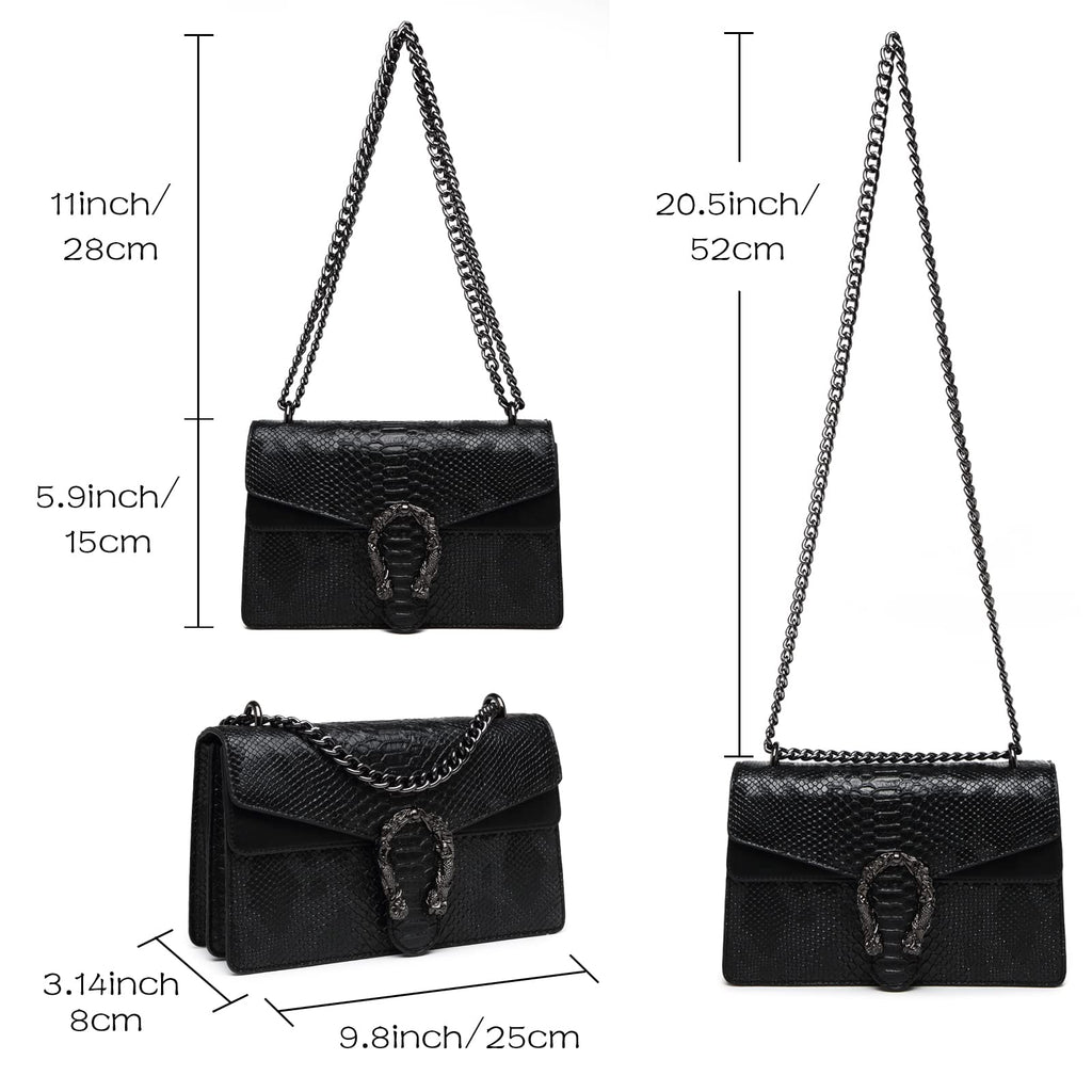 Snake Printed Leather Crossbody Bag B29990