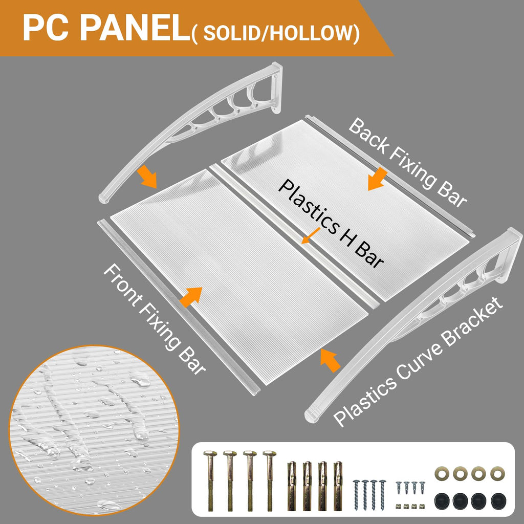 39"x32" PVC Window Awning Canopy W2128