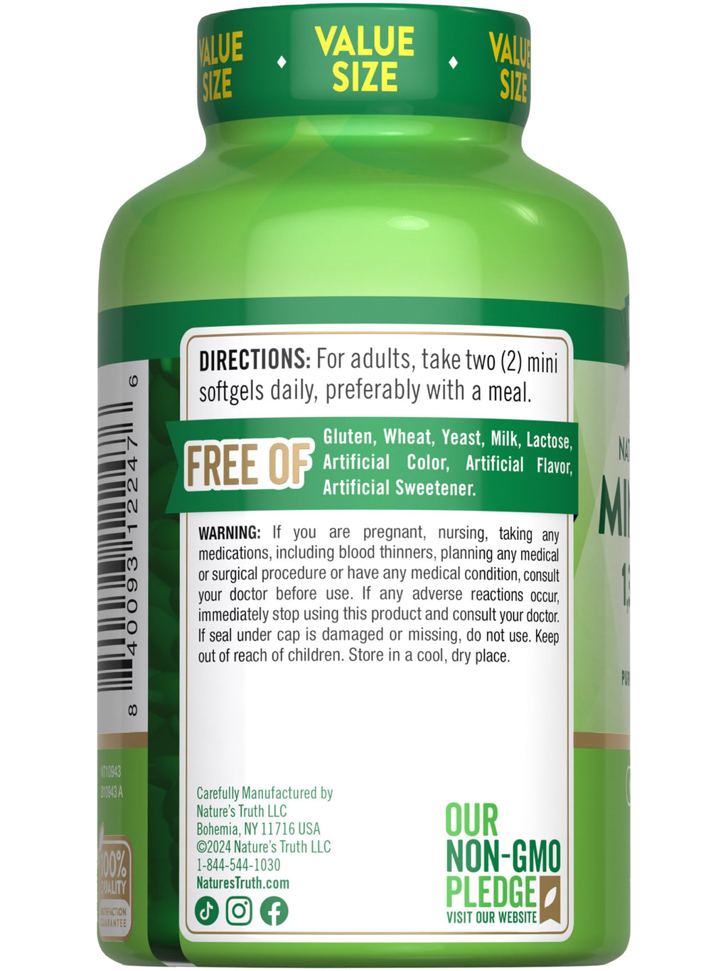 Fish Oil Omega 3 1340 mg 200 Mini Softgels B610