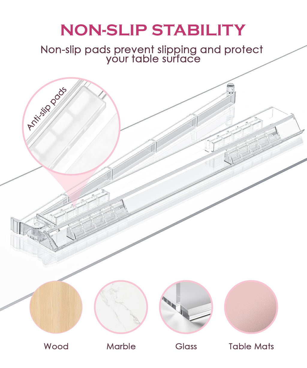 Set of 4 Clear Acrylic Non-slip Mahjong Racks with Pushers Z81478