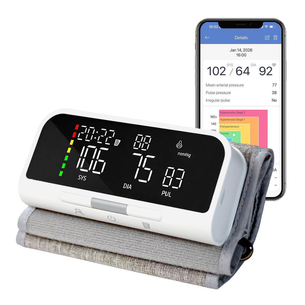 Bluetooth Blood Pressure Monitor Upper Arm Rechargeable Automatic Digital Cuff I521