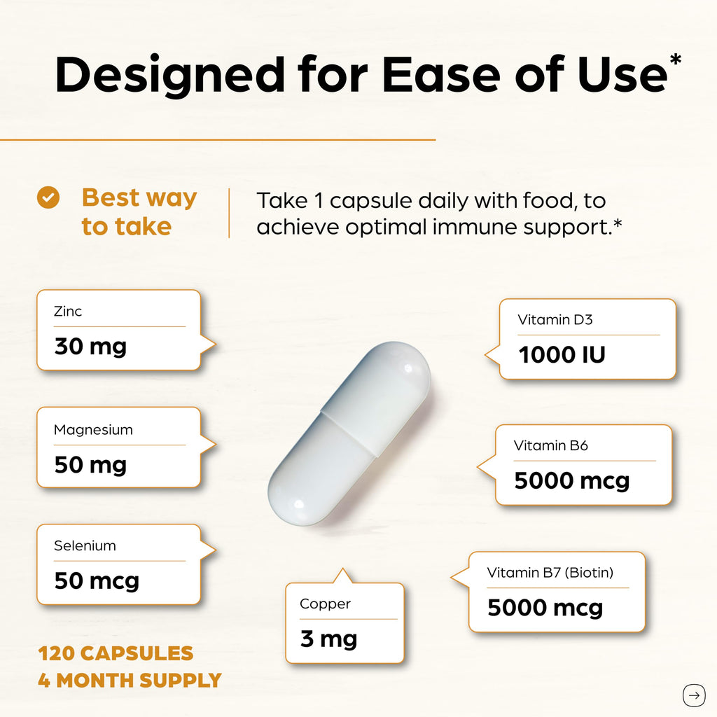 Zinc 30mg 120 Capsules with Copper Selenium Biotin E862