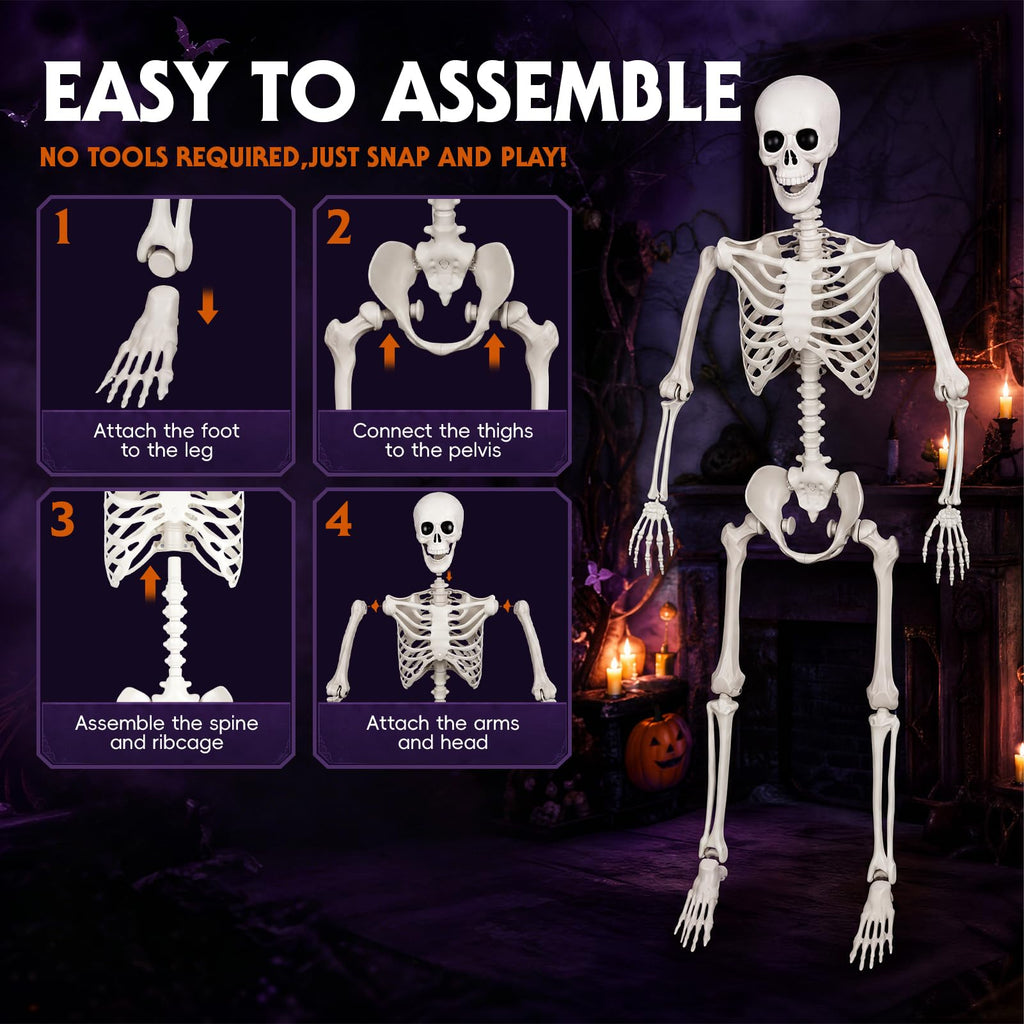 5.4 Ft Halloween Full Body Skeleton T3236