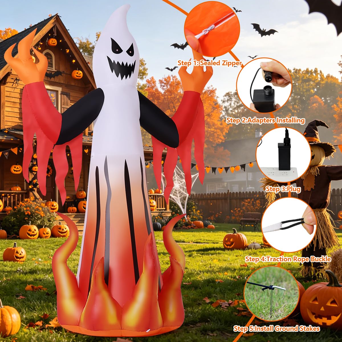 8FT Scary Ghost Inflatable Y861880