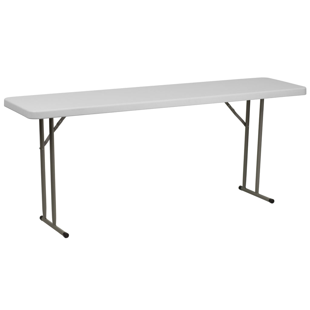 Plastic Folding Table, Granite White, 10-Pack E264
