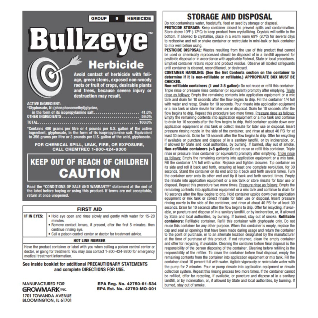 41% Glyphosate Herbicide 2.5 Gallon M117982