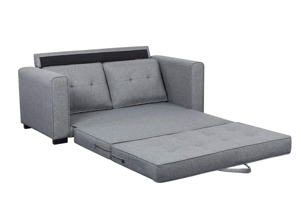 Light Gray Tufted Pull-Out Sleeper Loveseat S5178