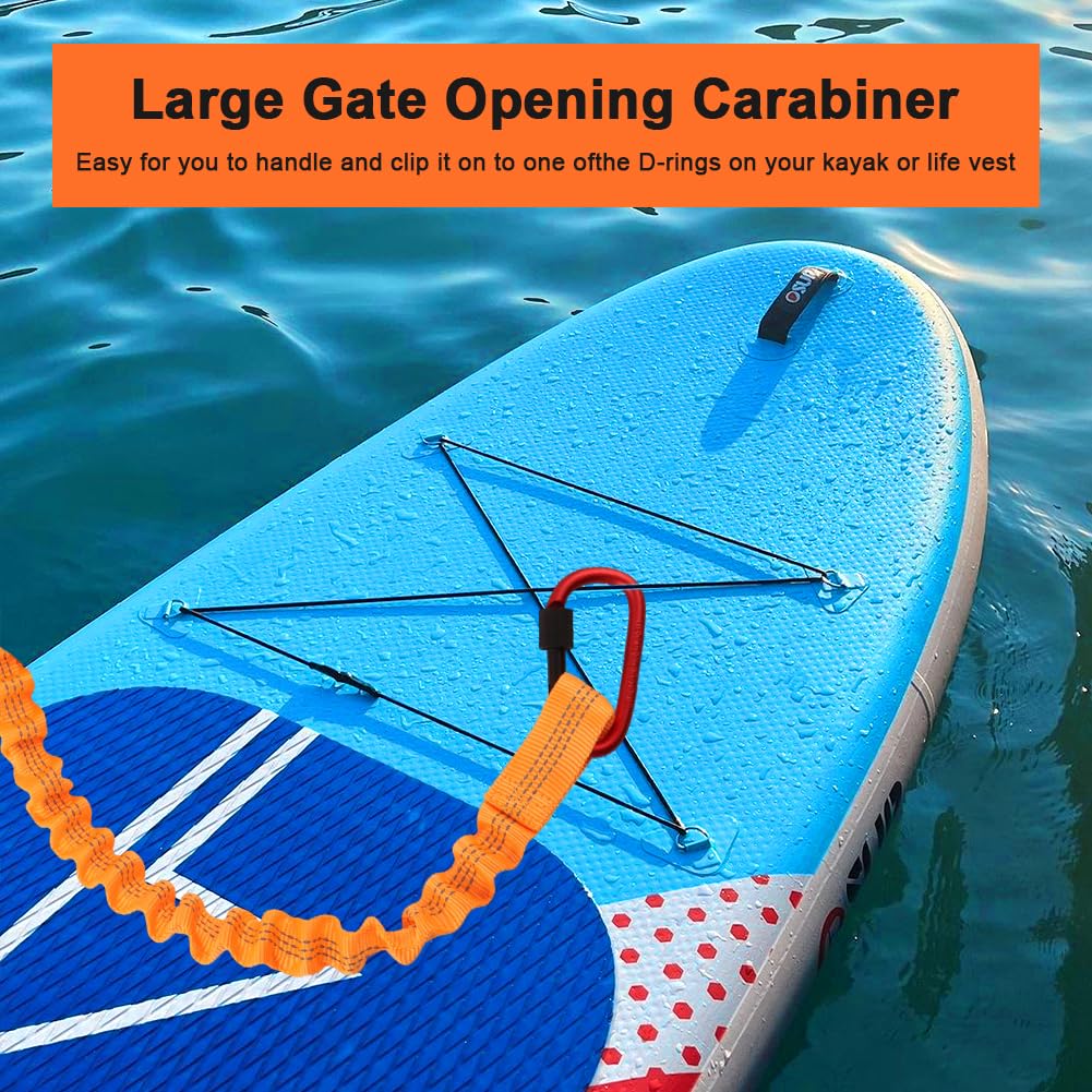 Stretchable Kayak Paddle Leash with Locking Carabiner X1753