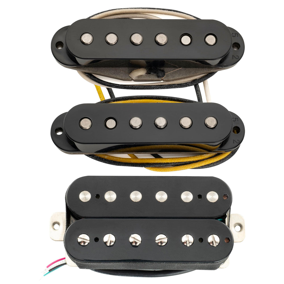 Alnico 5 Staggered Guitar Pickups Set Black T953