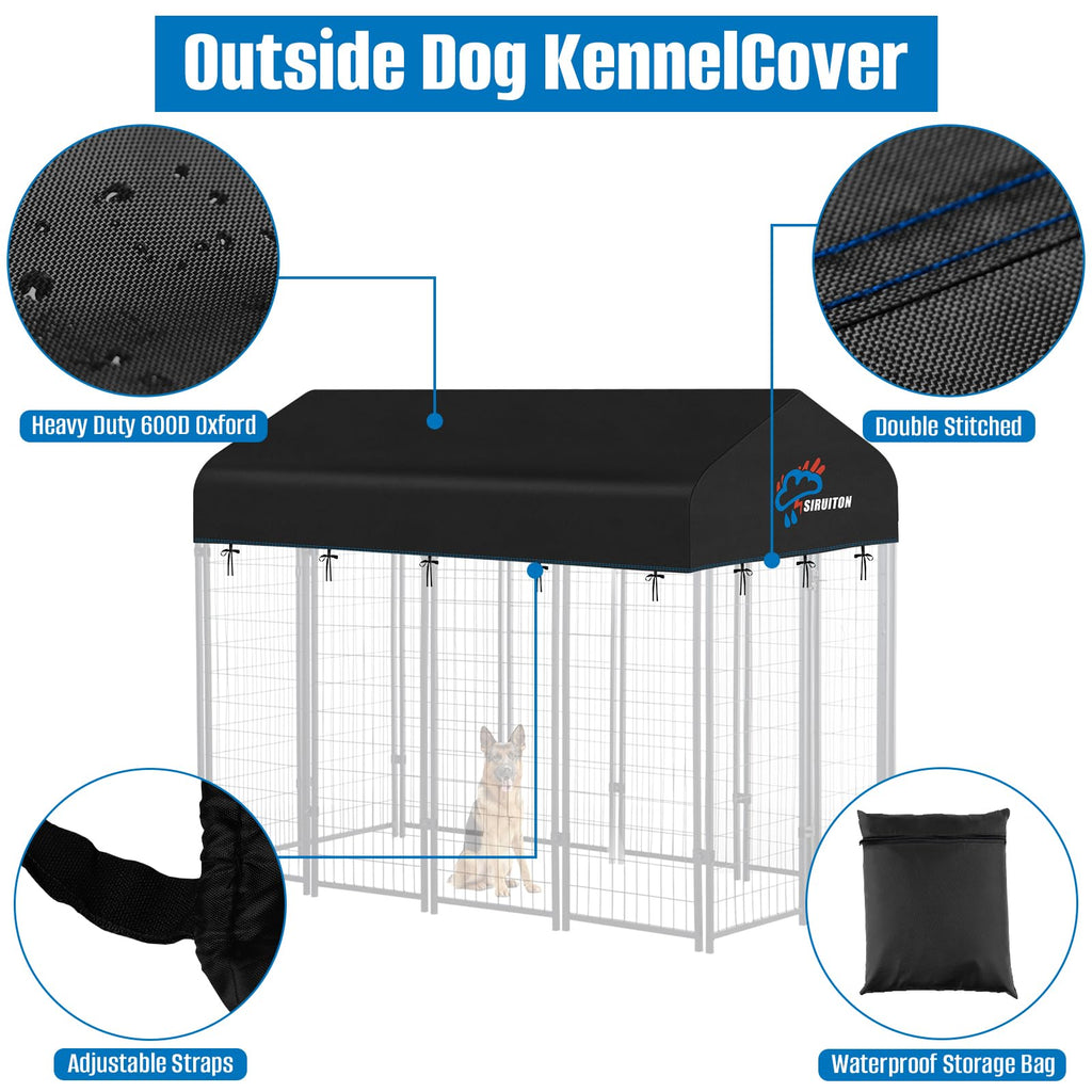 8x4FT Heavy Duty 600D Oxford Dog Kennel Replacement Cover W37381