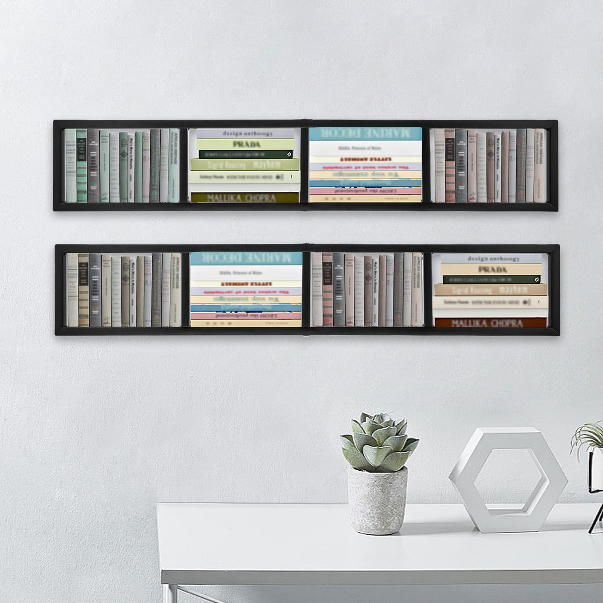 Black 2 Pack Wall Mount CD DVD Storage Shelf Y546032