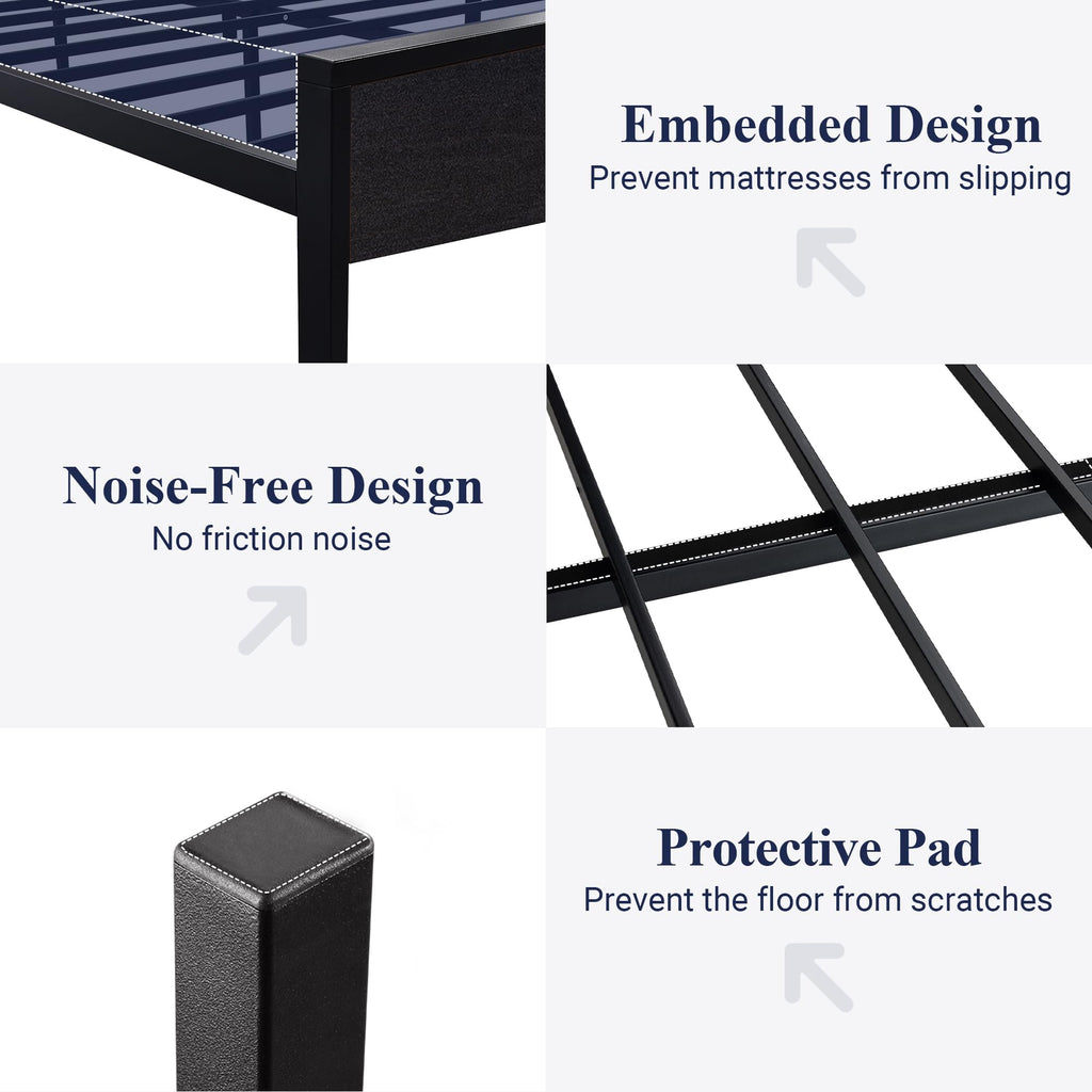 Queen Size Black Oak Bed Frame N4424