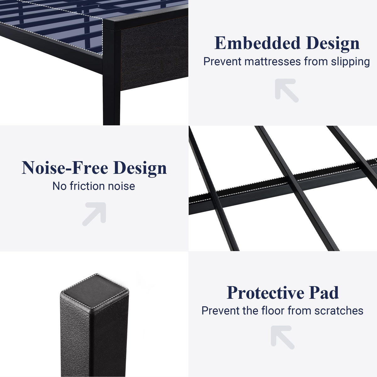Queen Size Black Oak Bed Frame N4424