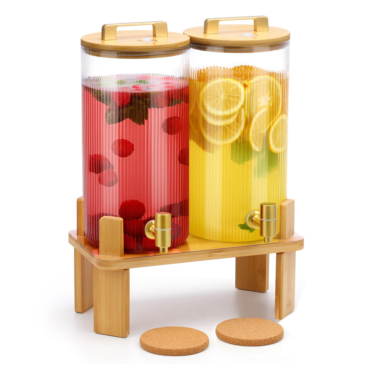 1.5 Gallon Drink Dispensers with Wood Stand V1262