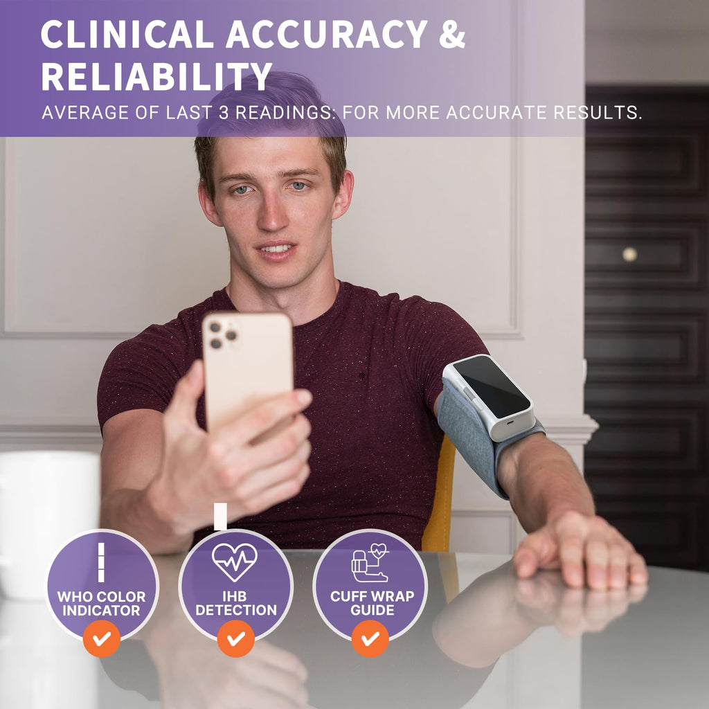 Bluetooth Blood Pressure Monitor Upper Arm Rechargeable Automatic Digital Cuff I521