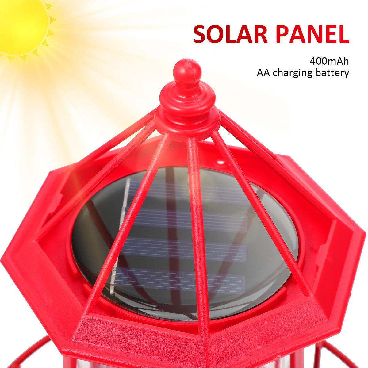Solar Rotating Lighthouse Garden Light M87542