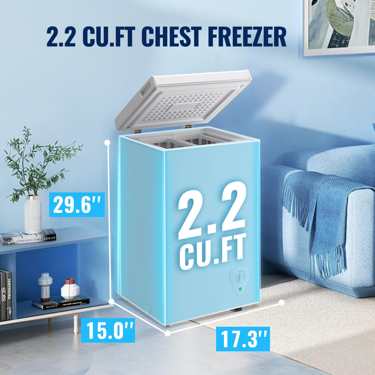2.2 Cu. Ft. White Chest Freezer with Removable Basket I7385