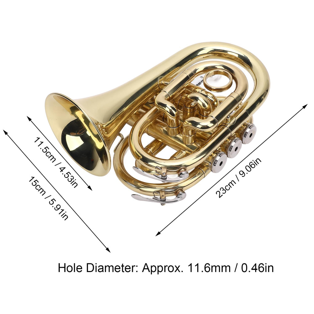 Bb Pocket Trumpet with 7C Mouthpiece and Hard Case F8460