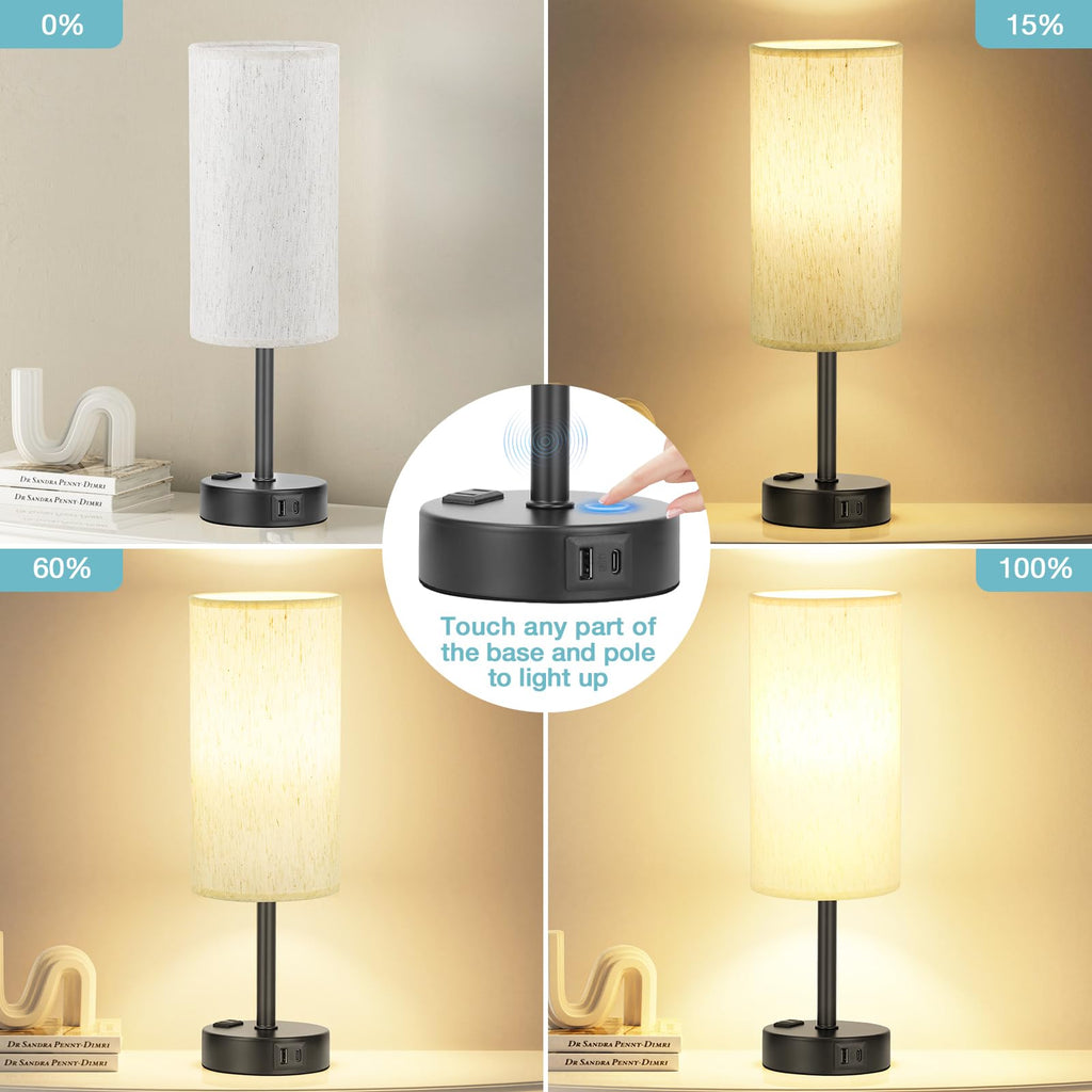 Turquoise Dimmable Touch Bedside Table Lamp N389907