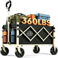 Collapsible Wagon with Wheels, Black Folding Cart J61087