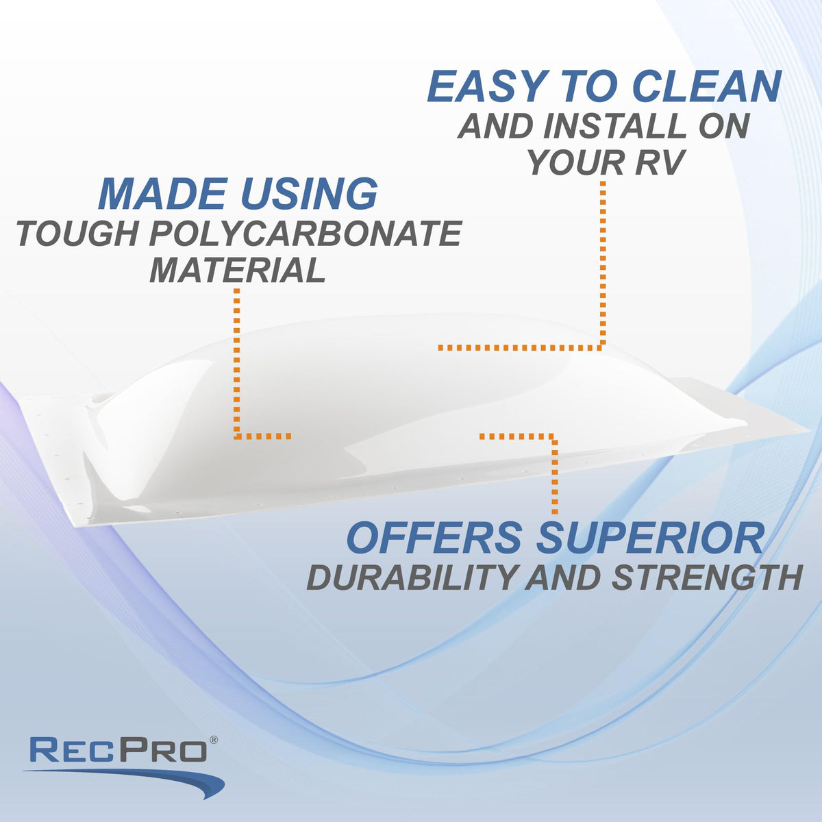 White Impact Resistant RV Skylight Dome T388903