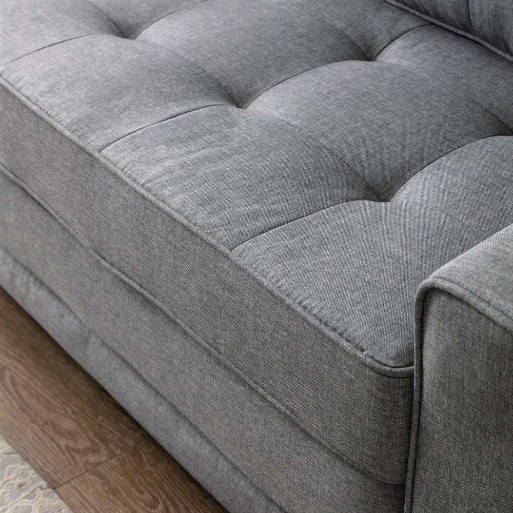 Light Gray Tufted Pull-Out Sleeper Loveseat S5178