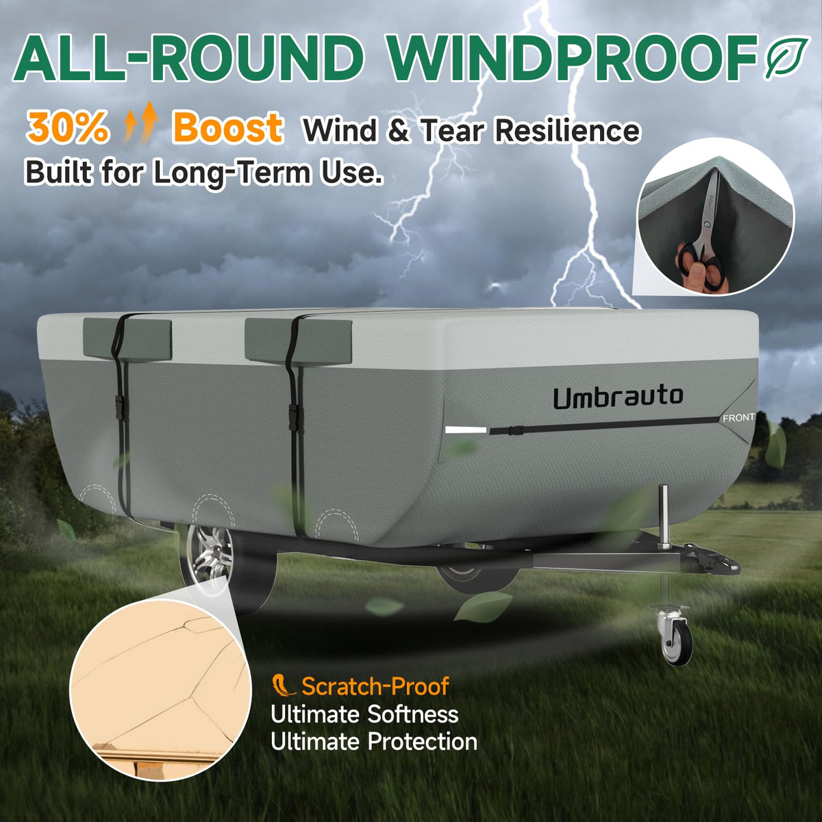 14-16ft Waterproof Breathable Ripstop Pop Up Camper Cover Z4771