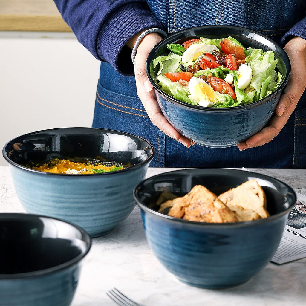 40 Ounce 7 Inch Ceramic Soup Bowls Set of 4 V886